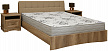 Кровать двойная с мягким изголовьем Турин П036.123М дуб каньон